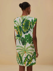Kotty Tropical Print Crepe A-Line Mini Dress