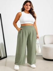 CURVE BY KOTTY Women Relaxed Straight Leg High-Rise Trousers