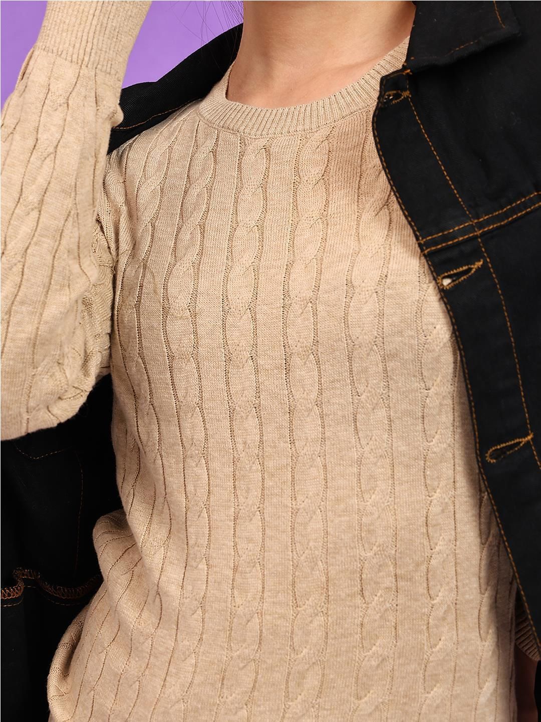 Kotty Women Cable Knit Pullover Sweater