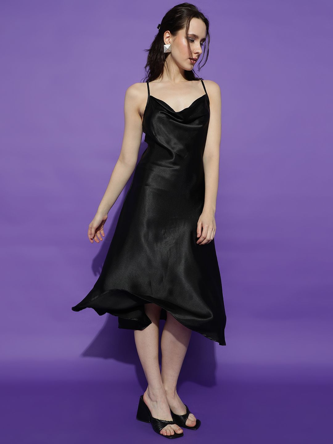 Kotty Women Satin A-Line Midi Dress