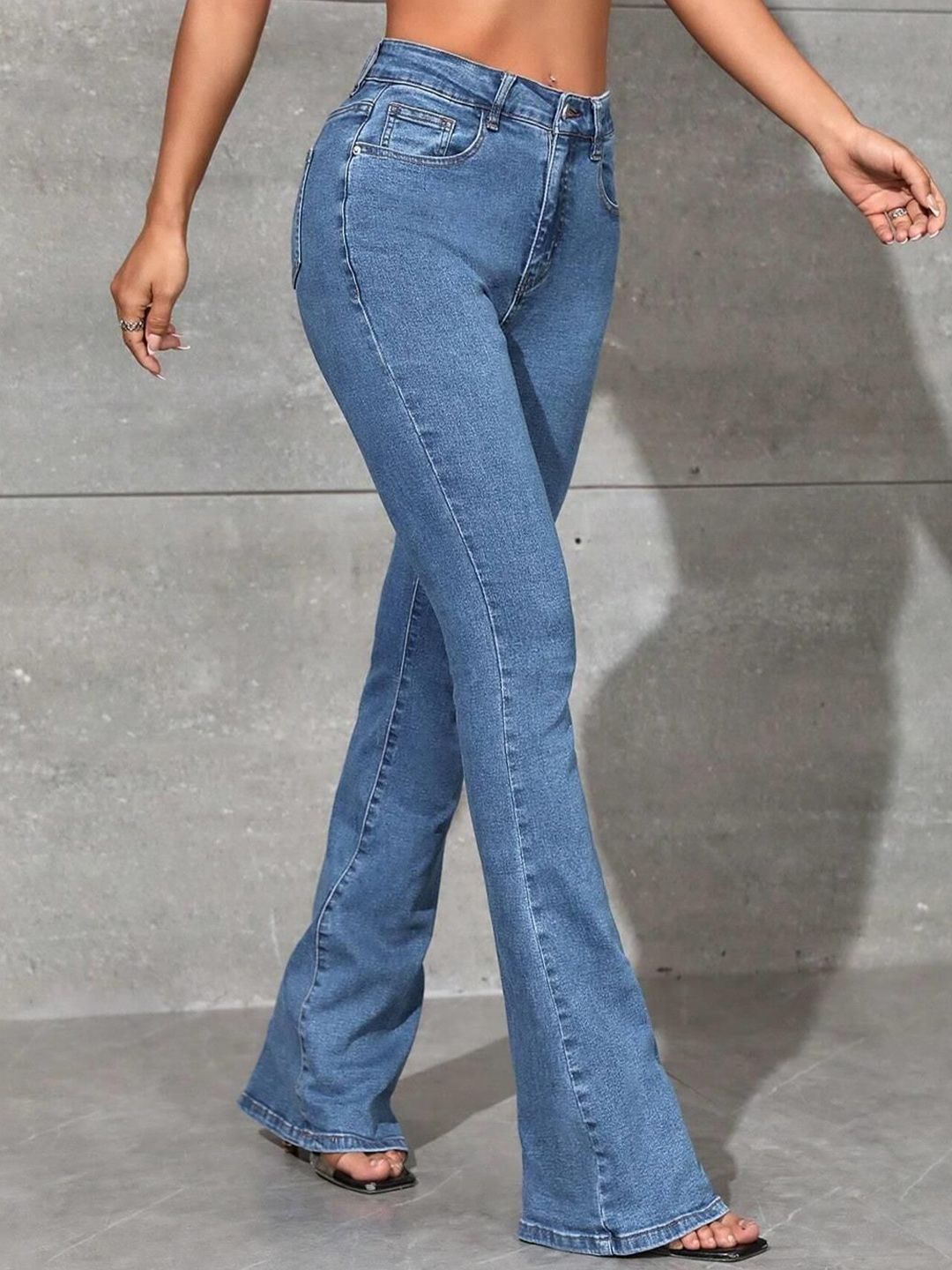 Kotty Women Bootcut High-Rise Stretchable Bootcut Ctton Jeans