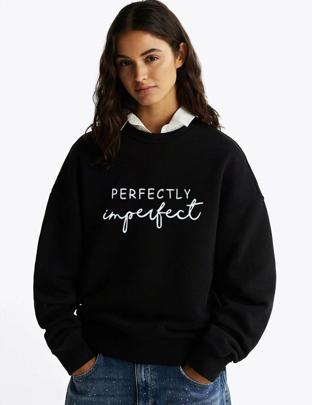 Kotty Women Typography Printed Round Neck Therma-Fit Sweatshirt