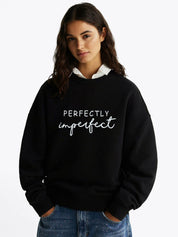 Kotty Women Typography Printed Round Neck Therma-Fit Sweatshirt