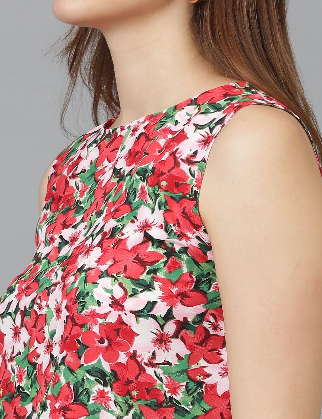 Kotty Floral Print Crepe Crop Top