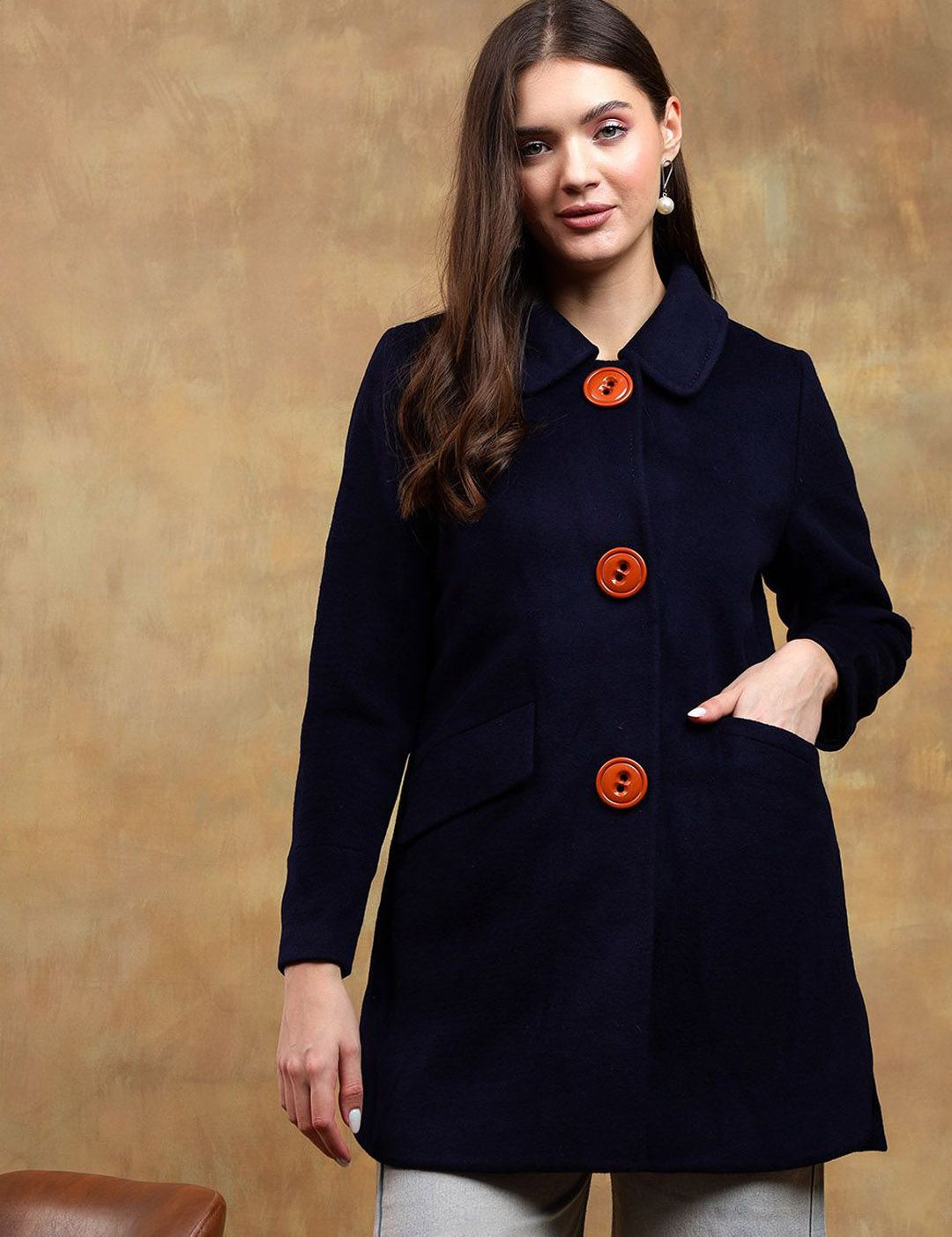 Kotty Women Spread Collar Overcoat