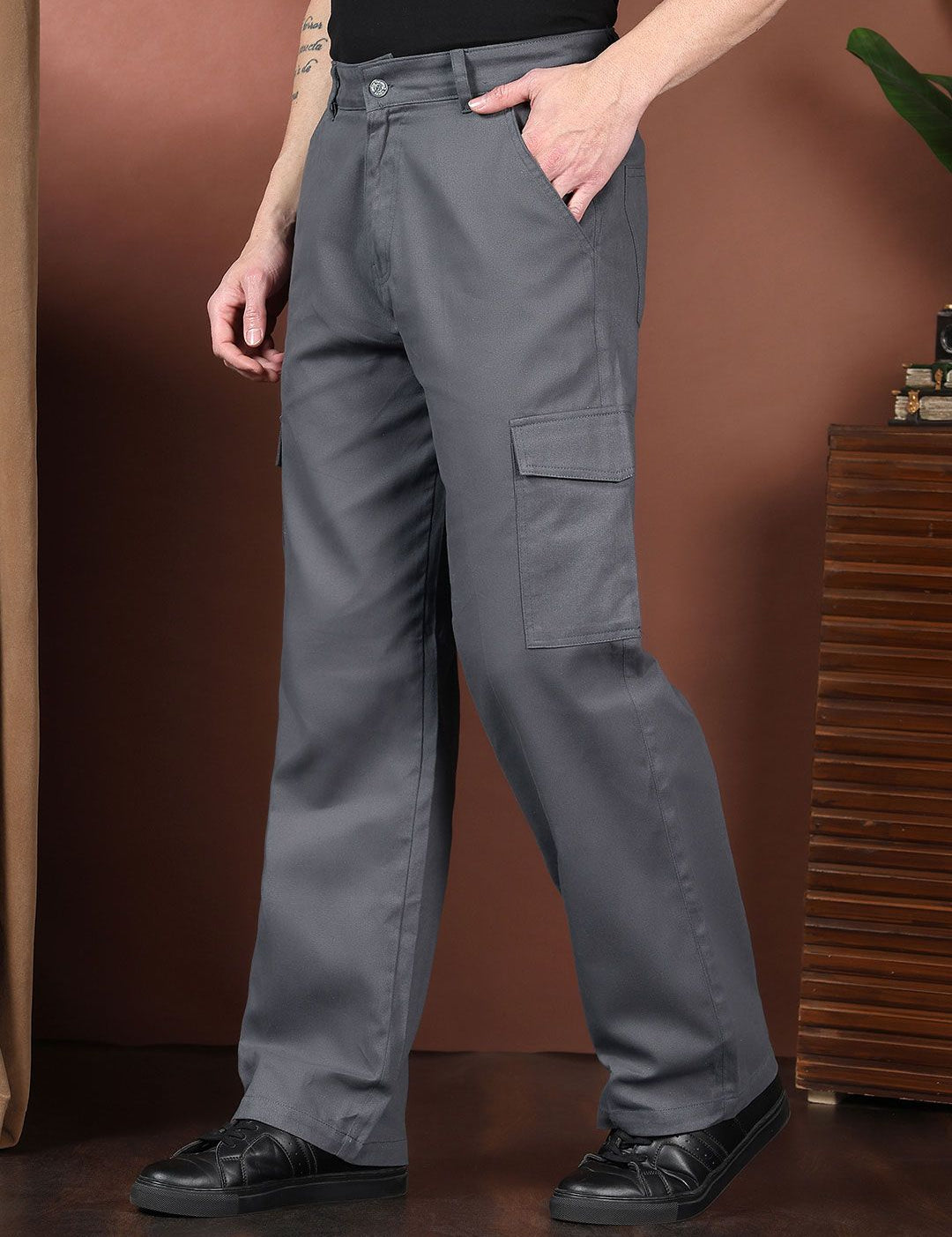 Kotty Men Relaxed Easy Wash Cargos Trousers