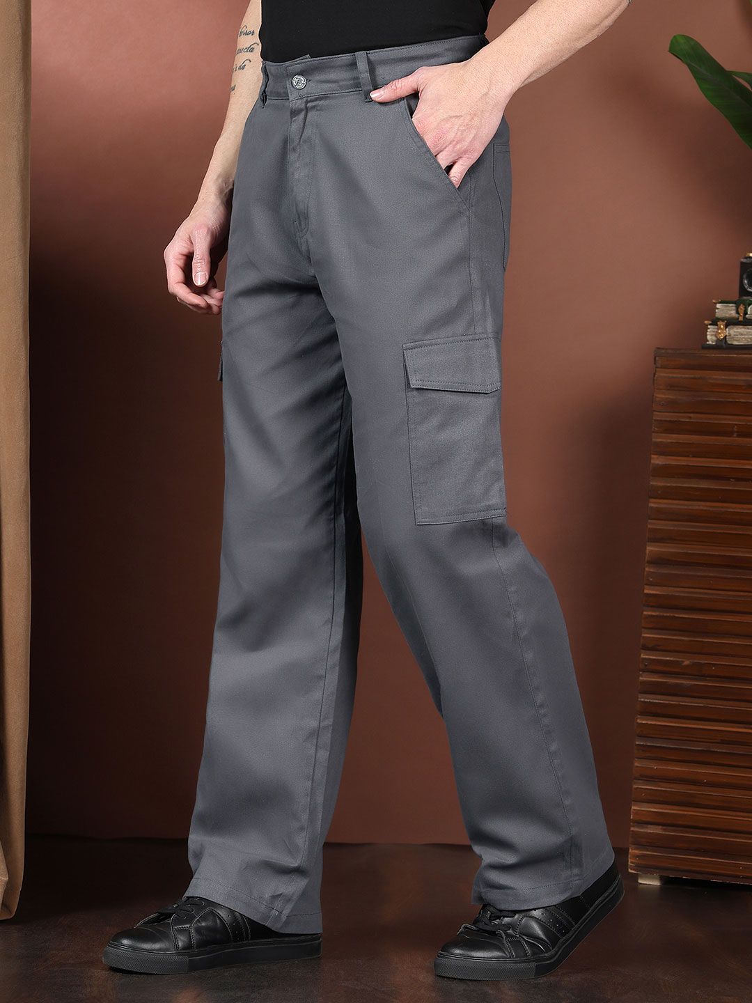 Kotty Men Relaxed Easy Wash Cargos Trousers