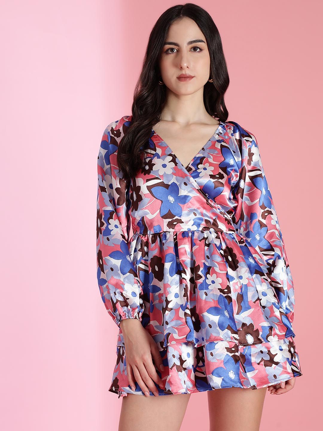 Kotty Women Floral Printed Puff Sleeve Fit & Flare Dress