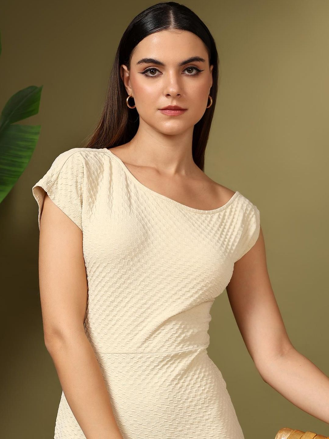 Kotty Women Side Slit Bodycon Midi Dress