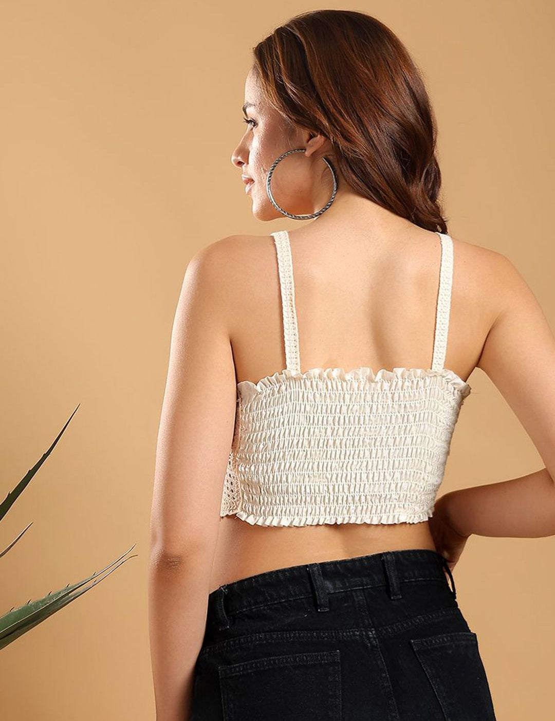 Kotty Women Checked Cotton Crop Top