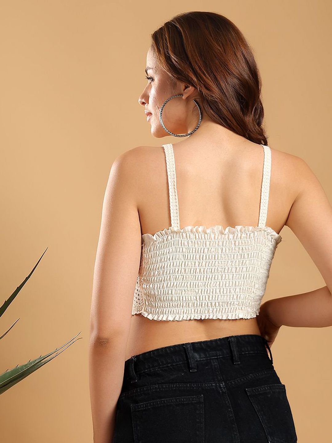 Kotty Women Checked Cotton Crop Top