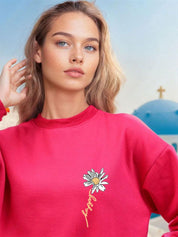 Kotty Women Floral Printed Round Neck Full Sleeve Pullover Sweatshirt