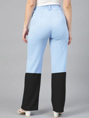 Kotty Women Colourblocked Straight Fit High-Rise Trousers