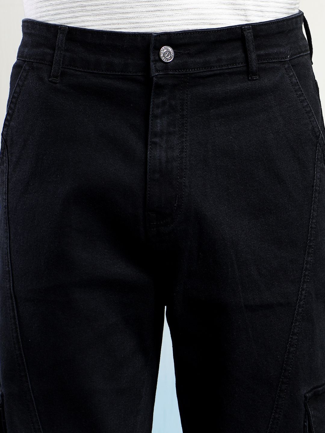 Kotty Men Low-Rise Wrinkle Free Pleated Cargos Trousers