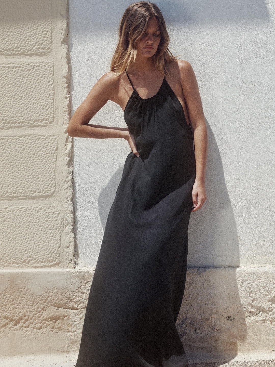 Kotty women elegant halter neck A-line maxi dress