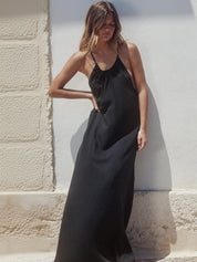 Kotty women elegant halter neck A-line maxi dress