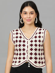 Kotty Women Embellished V-Neck Cotton Top