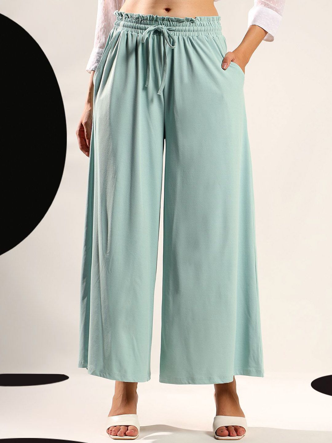 Kotty Women Relaxed Easy Wash Wide Leg Parallel Trousers