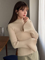 Kotty  Women Flared Sleeve Ribbed Top