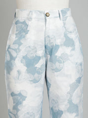 Kotty Women Cotton Printed Straight Fit High-Rise Easy Wash Trousers