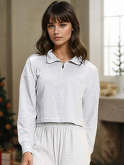 Kotty Women Shirt Collar Sweatshirt