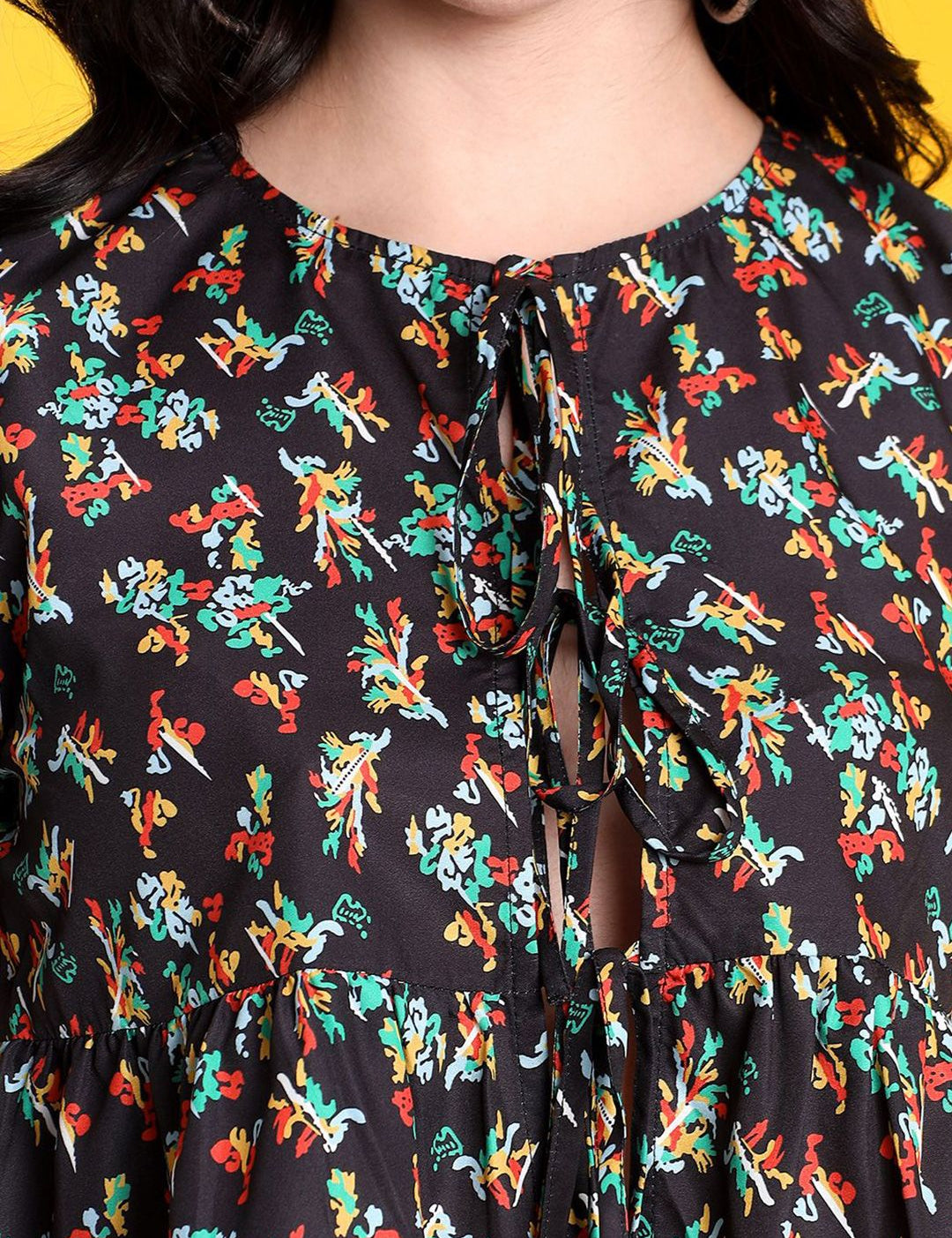 Kotty Women Abstract Printed Peplum Crop Top