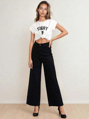 Kotty Women Flared High-Rise Stretchable Cotton Jeans