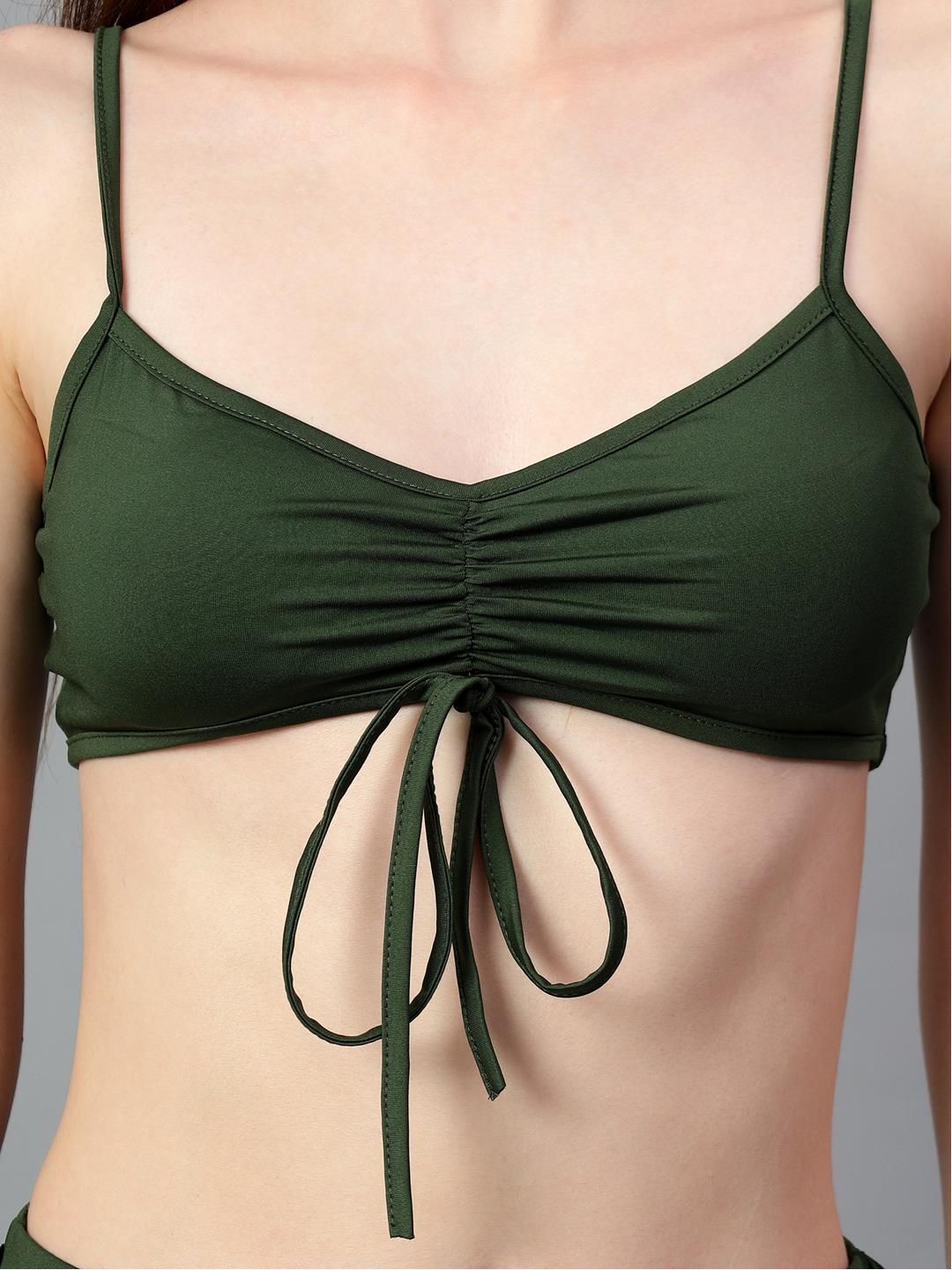 Kotty Green Shoulder Straps Sleeveless Top With Shorts