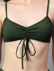 Kotty Green Shoulder Straps Sleeveless Top With Shorts