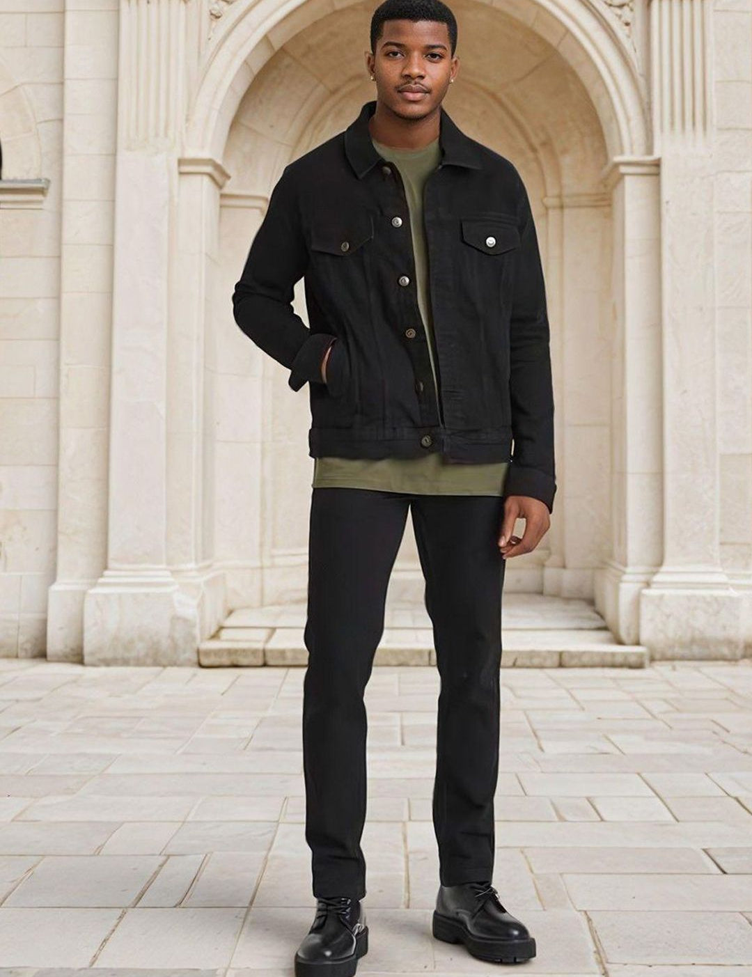 Kotty Men Solid Denim Jacket