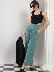 Kotty Women High-Rise Relaxed Fit Pleated Trousers