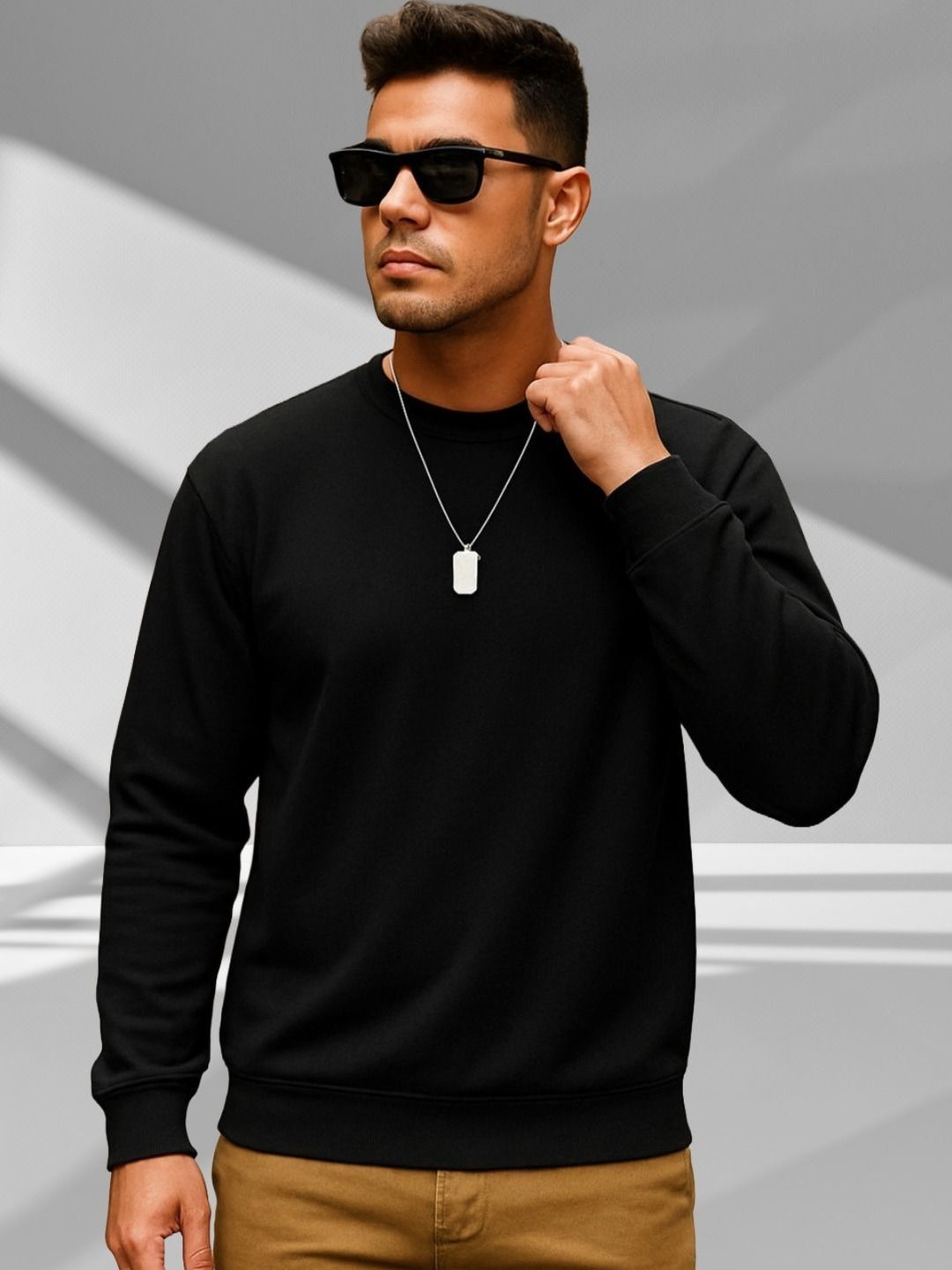 Kotty Round Neck Long Sleeves Cotton Pullover 
