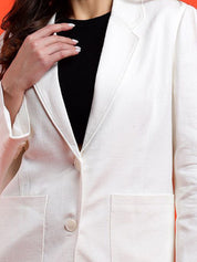 Kotty Notched Lapel Collar Long Sleeves Overcoat