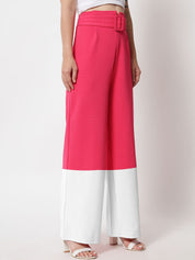 Kotty Women Colourblocked High-Rise Easy Wash Straight Pants Trousers