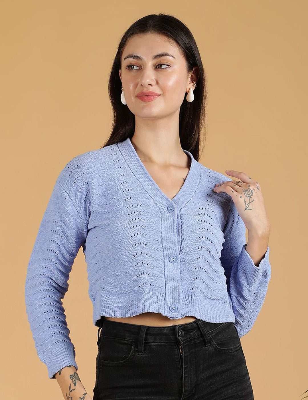 Kotty Women V-Neck Front-Open Sweaters
