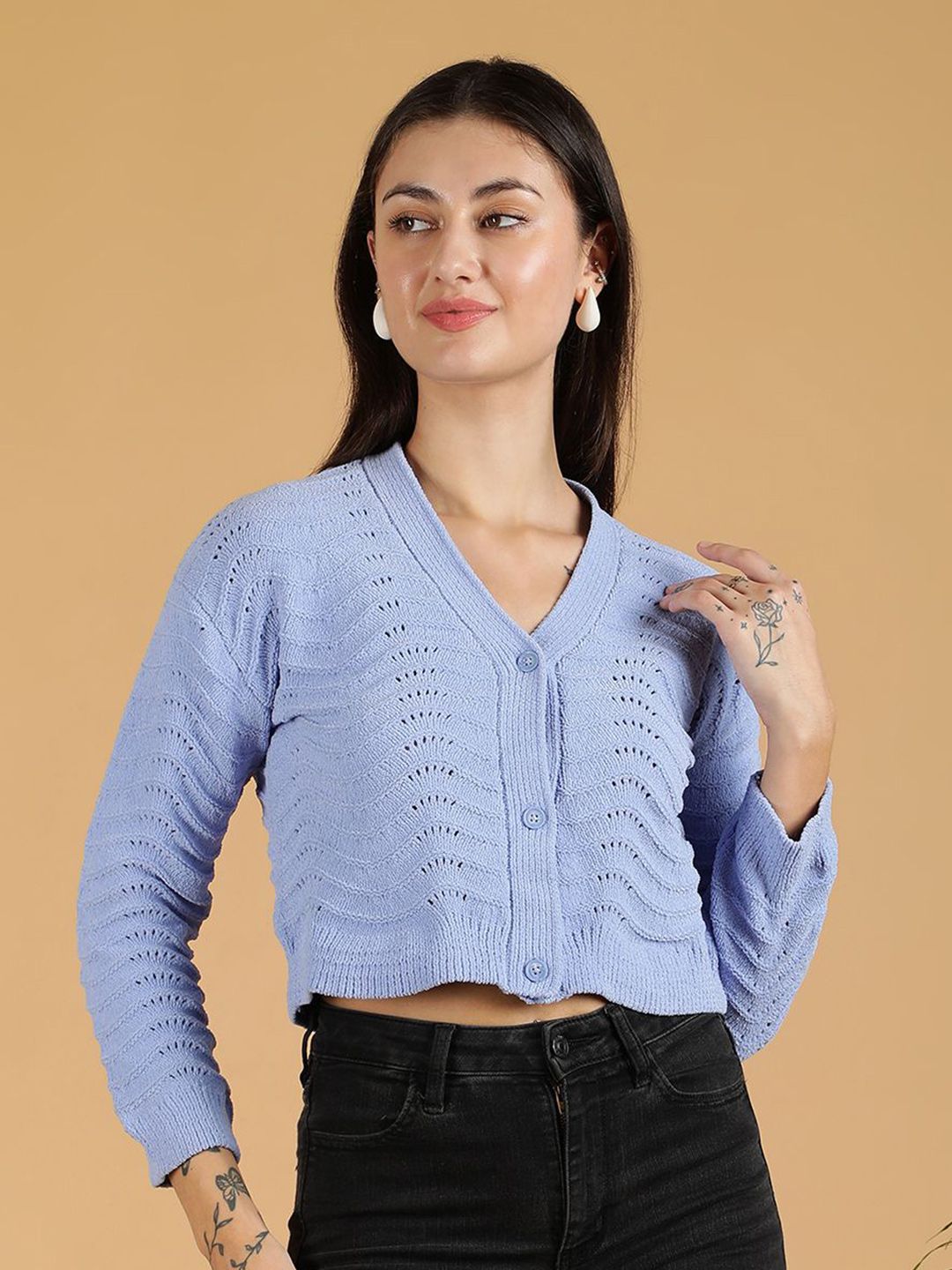 Kotty Women V-Neck Front-Open Sweaters