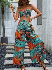 Kotty Women Floral Printed High-Rise Wide Leg Trousers