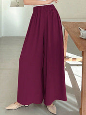 Kotty Women Relaxed Straight Leg Wide Leg High-Rise Wrinkle Free Trousers