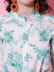 Kotty Women Floral Printed Puff Sleeve Fit & Flare  Dress