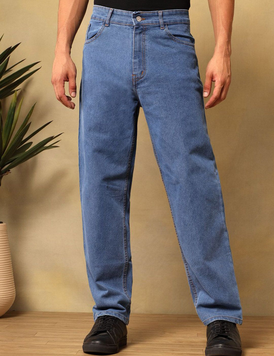 Kotty Men Relaxed Fit Mid-Rise Cotton Stretchable Jeans