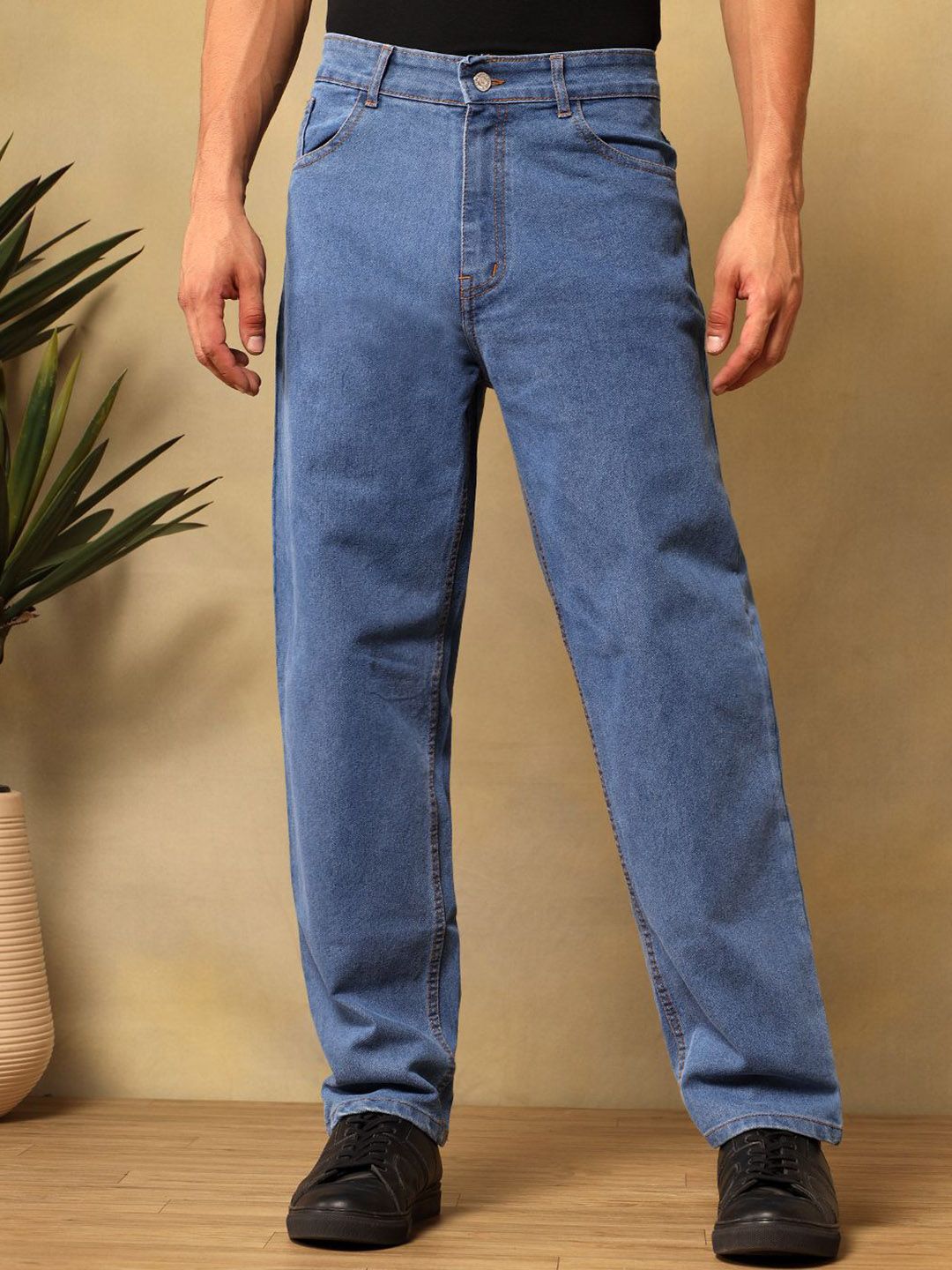 Kotty Men Relaxed Fit Mid-Rise Cotton Stretchable Jeans