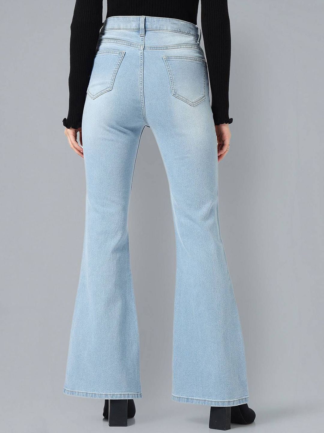 Kotty Women Flared High-Rise Stretchable Cotton Jeans