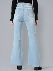 Kotty Women Flared High-Rise Stretchable Cotton Jeans