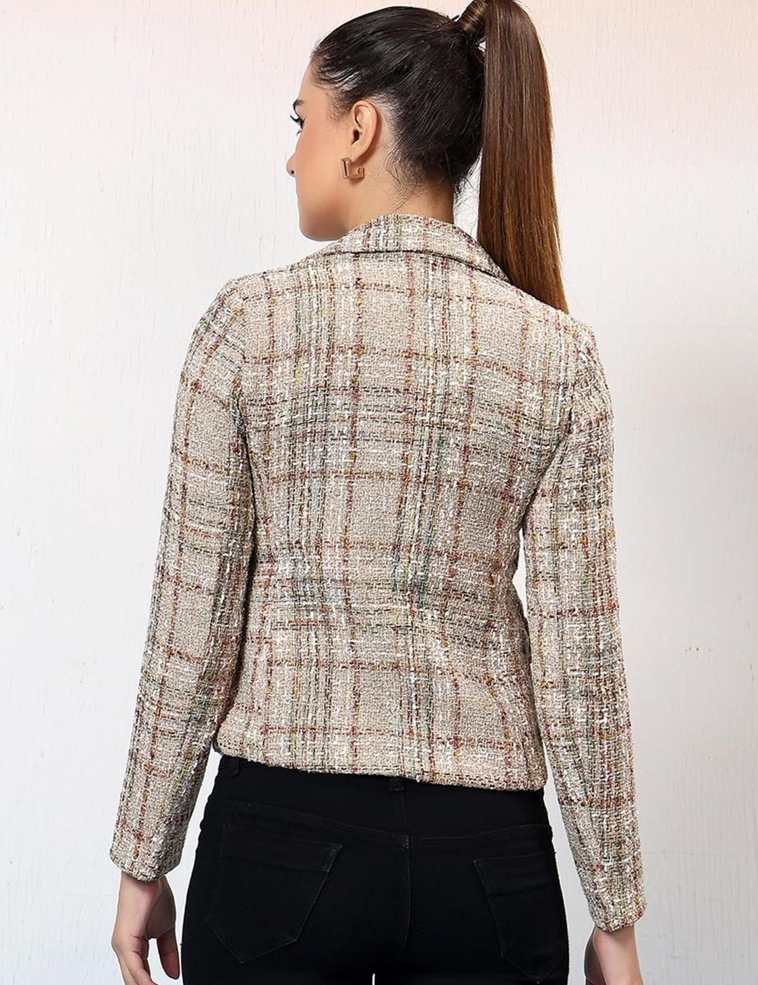 Kotty Checked Single-Breasted Overcoat