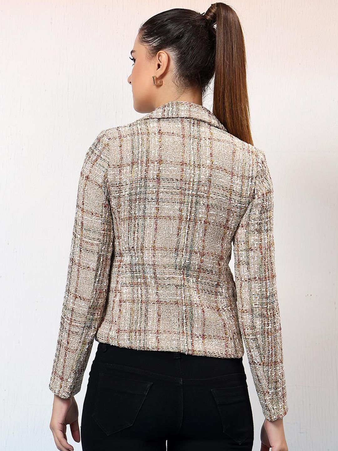 Kotty Checked Single-Breasted Overcoat