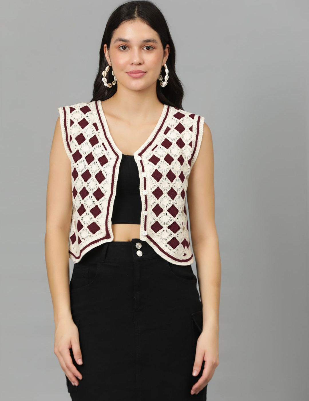 Kotty Women Embellished V-Neck Cotton Top