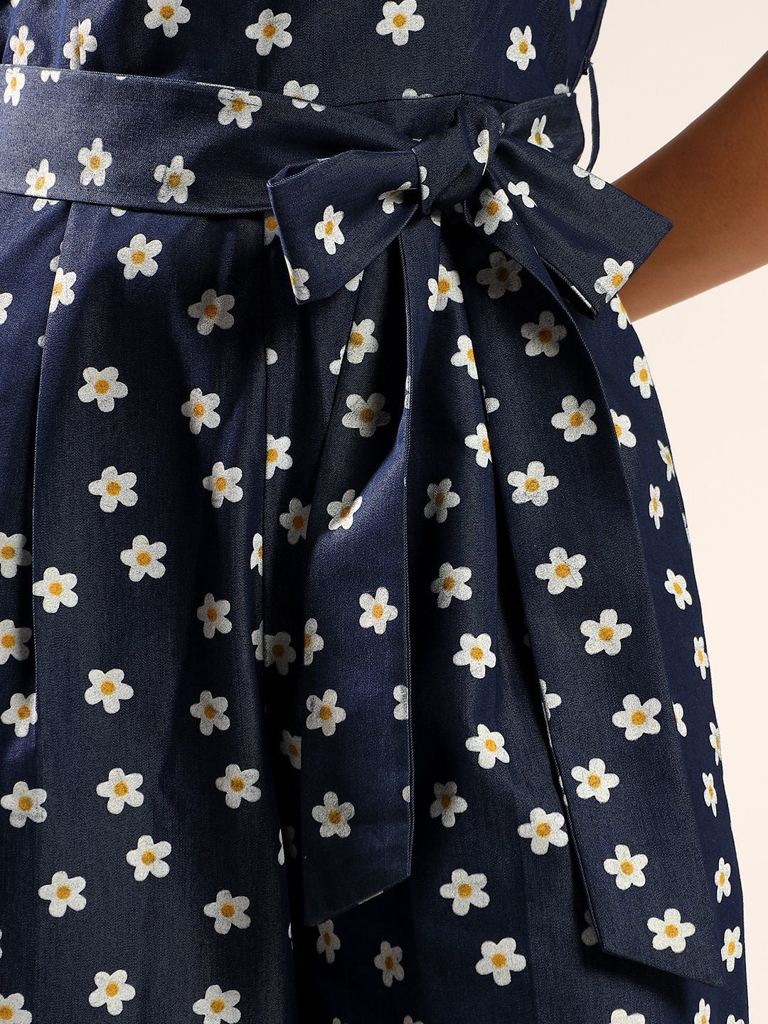 Kotty Women Floral Printed Shoulder Straps Cotton Basic Jumpsuit