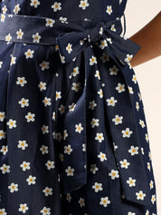 Kotty Women Floral Printed Shoulder Straps Cotton Basic Jumpsuit