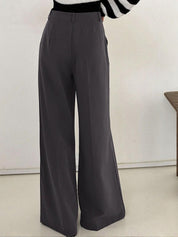 Kotty Women Wide Leg High-Rise Korean Pants