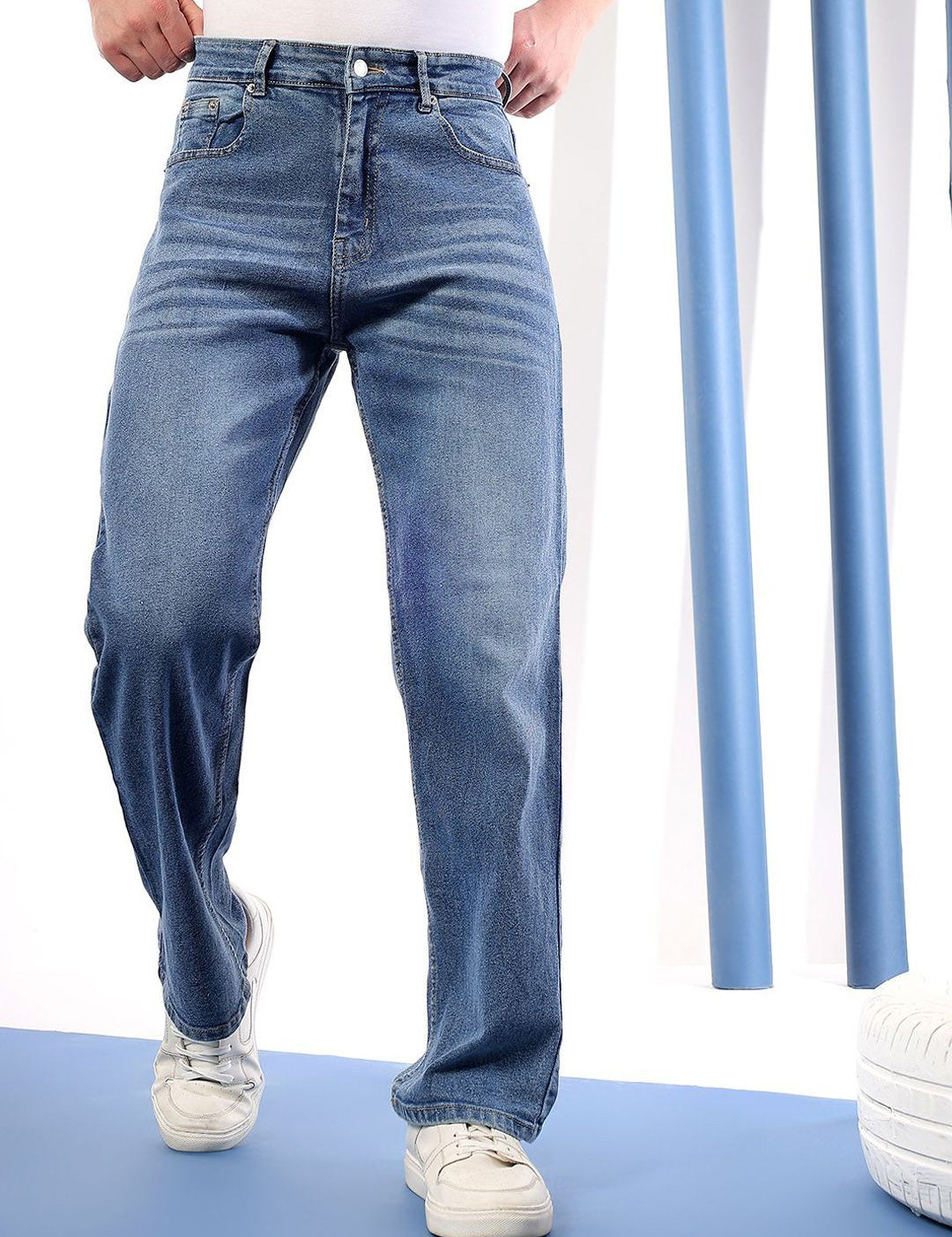 Kotty Men Comfort Fit Mid-Rise Stretchable Jeans